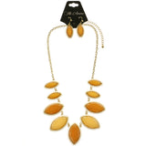 Mi Amore Necklace-Earring-Set Orange/Gold-Tone