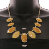 Mi Amore Necklace-Earring-Set Orange/Gold-Tone