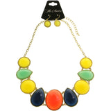 Mi Amore Necklace-Earring-Set Multicolor/Gold-Tone