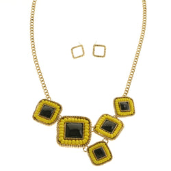 Mi Amore Necklace-Earring-Set Yellow/Black