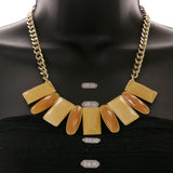 Mi Amore Necklace-Earring-Set Peach/Gold-Tone