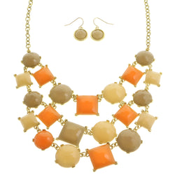 Mi Amore Necklace-Earring-Set Multicolor/Gold-Tone