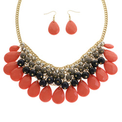 Mi Amore Necklace-Earring-Set Multicolor/Gold-Tone