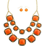 Mi Amore Necklace-Earring-Set Orange/Gray