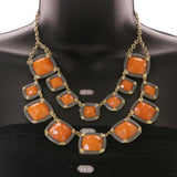 Mi Amore Necklace-Earring-Set Orange/Gray