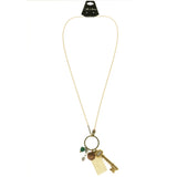 Mi Amore Key Clock Pendant-Necklace Gold-Tone & Copper-Tone