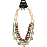 Mi Amore Necklace-Earring-Set Multicolor/Gold-Tone