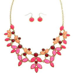 Mi Amore Necklace-Earring-Set Multicolor/Gold-Tone