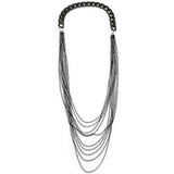 Mi Amore Statement-Necklace Black/Silver-Tone