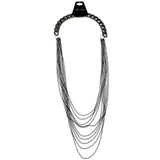 Mi Amore Statement-Necklace Black/Silver-Tone