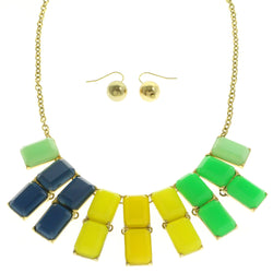 Mi Amore Necklace-Earring-Set Multicolor/Gold-Tone