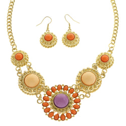 Mi Amore Necklace-Earring-Set Multicolor/Gold-Tone