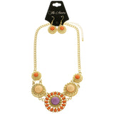 Mi Amore Necklace-Earring-Set Multicolor/Gold-Tone