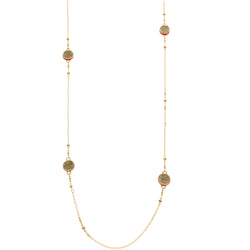 Mi Amore Necklace-Earring-Set Gold-Tone/Red