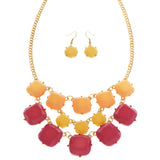 Mi Amore Necklace-Earring-Set Multicolor/Gold-Tone