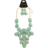 Mi Amore Necklace-Earring-Set Blue/Gold-Tone