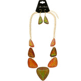 Mi Amore Holographic Iridescent Necklace-Earring-Set Multicolor & Gold-Tone