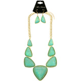 Mi Amore Holographic Iridescent Necklace-Earring-Set Multicolor & Gold-Tone