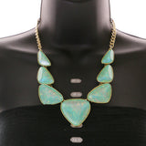 Mi Amore Holographic Iridescent Necklace-Earring-Set Multicolor & Gold-Tone