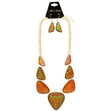 Mi Amore Holographic Iridescent Necklace-Earring-Set Multicolor & Gold-Tone