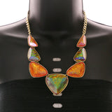 Mi Amore Holographic Iridescent Necklace-Earring-Set Multicolor & Gold-Tone
