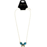 Mi Amore Adjustable Pendant-Necklace Gold-Tone/Blue