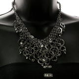 Mi Amore Adjustable Statement-Necklace Silver-Tone