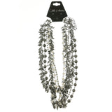 Mi Amore Leaves Adjustable Layered-Necklace Silver-Tone & White