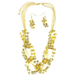 Mi Amore Adjustable Necklace-Earring-Set Gold-Tone