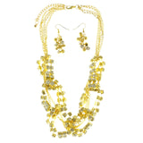 Mi Amore Adjustable Necklace-Earring-Set Gold-Tone