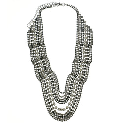 Mi Amore Adjustable Statement-Necklace Black/Silver-Tone