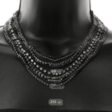 Mi Amore Adjustable Statement-Necklace Black/Silver-Tone