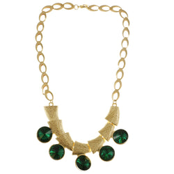 Mi Amore Adjustable Statement-Necklace Gold-Tone/Green