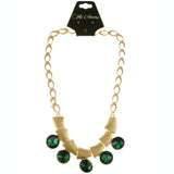 Mi Amore Adjustable Statement-Necklace Gold-Tone/Green