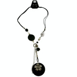 Mi Amore Flowers Statement-Necklace Black/Silver-Tone