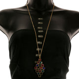 Mi Amore Adjustable Pendant-Necklace Multicolor/Gold-Tone