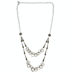 Mi Amore Adjustable Statement-Necklace Silver-Tone