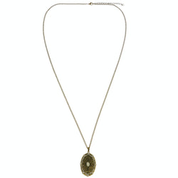 Mi Amore Adjustable Pendant-Necklace Gold-Tone/White