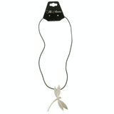 Mi Amore Dragonfly Adjustable Pendant-Necklace Silver-Tone & Black