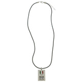 Mi Amore Italian Flag Adjustable Pendant-Necklace Black & Silver-Tone