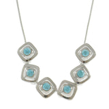 Mi Amore Adjustable Statement-Necklace Silver-Tone/Blue