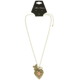 Mi Amore Heart Butterfly Adjustable Pendant-Necklace Multicolor & Gold-Tone