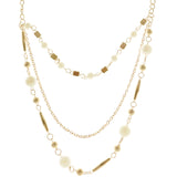 Mi Amore Adjustable Statement-Necklace Gold-Tone/White