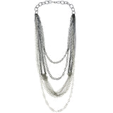 Mi Amore Chain Statement-Necklace Black/Silver-Tone