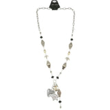 Mi Amore Heart Butterfly Statement-Necklace Multicolor & Silver-Tone