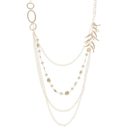 Mi Amore Teeth Statement-Necklace Gold-Tone/White