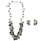 Mi Amore Adjustable Necklace-Earring-Set Multicolor/Silver-Tone