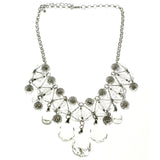 Mi Amore Adjustable Statement-Necklace Silver-Tone/Clear
