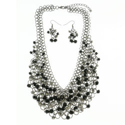 Mi Amore Adjustable Layered-Necklace Silver-Tone/Black