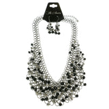 Mi Amore Adjustable Layered-Necklace Silver-Tone/Black